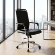 Executive Swivel Office Chair - Black Quilted Faux Leather - 4