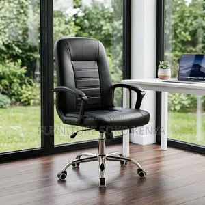 Black Leather Executive Swivel Office Chair