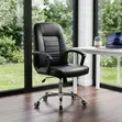 Black Leather Executive Swivel Office Chair - 1