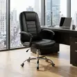 Black Leather Executive Swivel Office Chair - 2