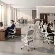 Kiti cha Ofisi cha Mesh chenye Mgongo Mrefu - Nyeupe na Kijivu - 4