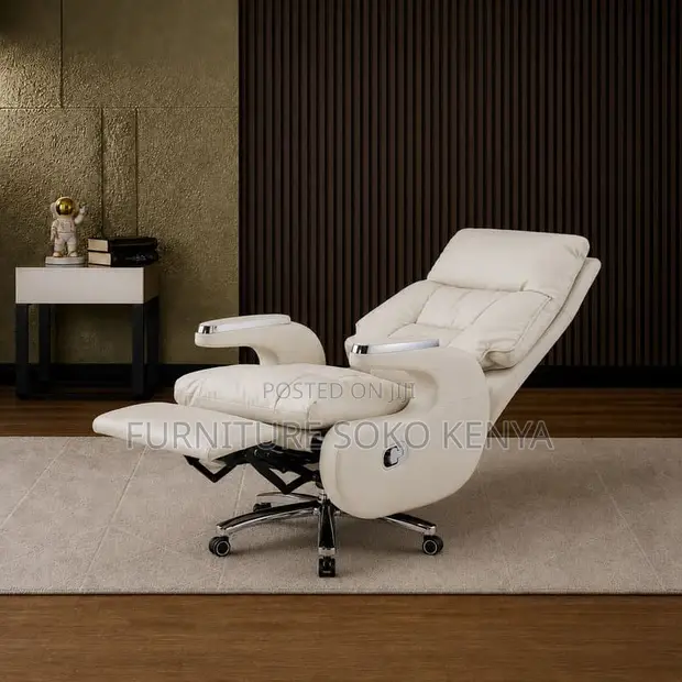 Kiti cha Mkuu cha Leatherette Rangi ya Slate Grey - 1