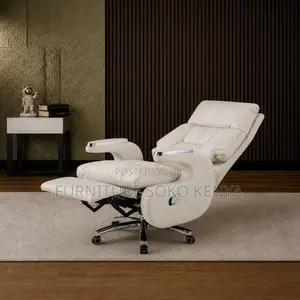 Kiti cha Mkuu cha Leatherette Rangi ya Slate Grey