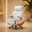 Kiti cha Mkuu cha Leatherette Rangi ya Slate Grey - 4
