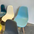 Multi-Colored Plastic Eames-Style Dining Chairs - 4