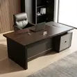 1.8M Modern L-Shaped Executive Office Desk in Ebony Wood - 5