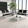 2-Seater Padded Office Bench - Black - 2