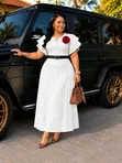 Stripped Long Dress with Belt - 2