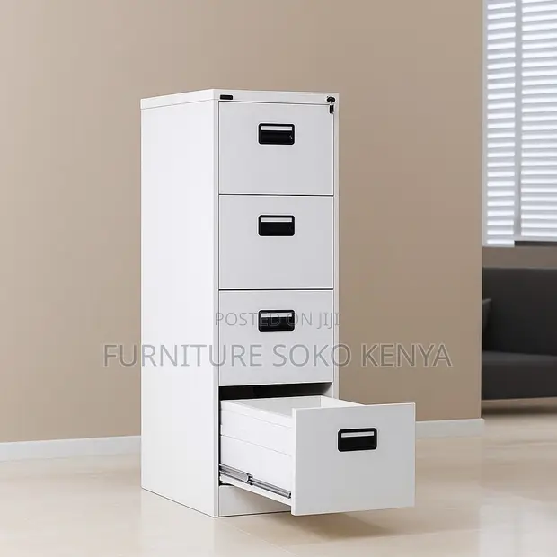 Office Cabinet : Heavy-Duty Cold-Rolled Steel 4-Drawer Cabinet - 1