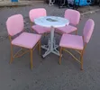 Restaurant Set - Pink Chairs with Branded Marble Table - 2