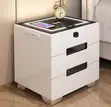 Modern Smart Bedside Table with 3 Drawers - Black - 3
