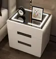 Modern Smart Bedside Table with 3 Drawers - Black - 4