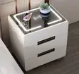 Modern Smart Bedside Table with 3 Drawers - Black - 5