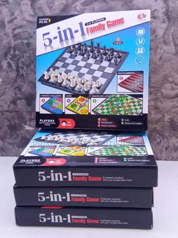 5-in-1 Family Board Game Set - 1