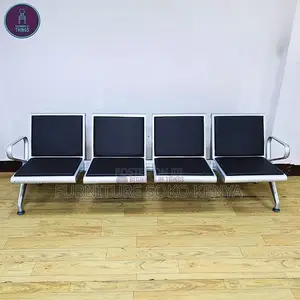Benchi la Ukaribisho la Viti 4 - Nyeusi Faux Leather