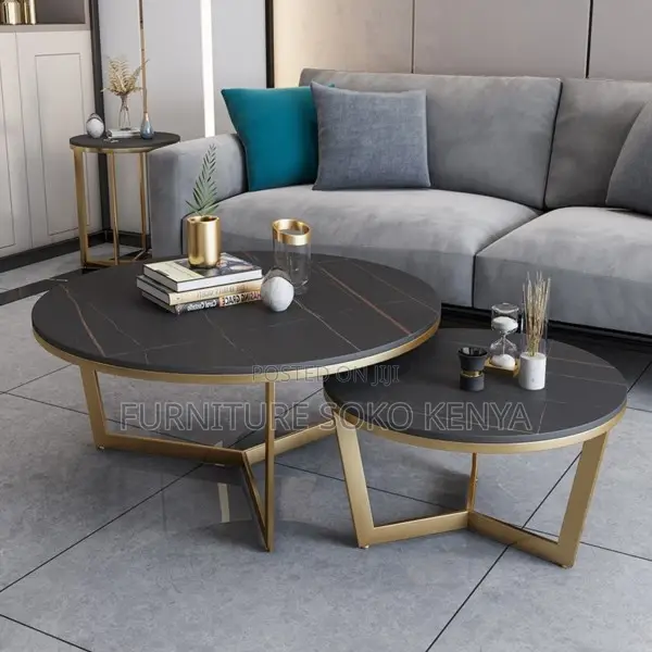 Modern Round Nesting Coffee Table Set - 1