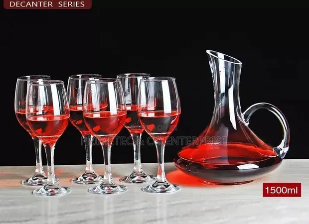1.5L Wine Decanter with 6 x 300ml Wine Glasses - 1