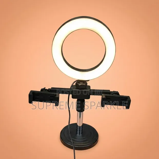 Desktop Ring Light with 2 Phone Holders - 1