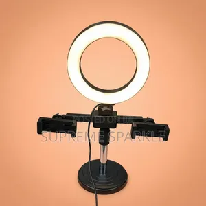 Desktop Ring Light with 2 Phone Holders