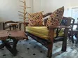 Rustic Wood Sofa Set - 3