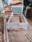 3x6 White-Grey Padded Bed - 1