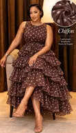 Chiffon Dotted Layered Dress - 4