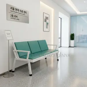 Leather Reception 3 Seater Office Bench