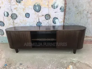 Ideal TV Stand ya Kisasa ya Mbao Nyeusi