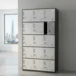 Metallic 15-Door Lockable Office Storage Unit - 1