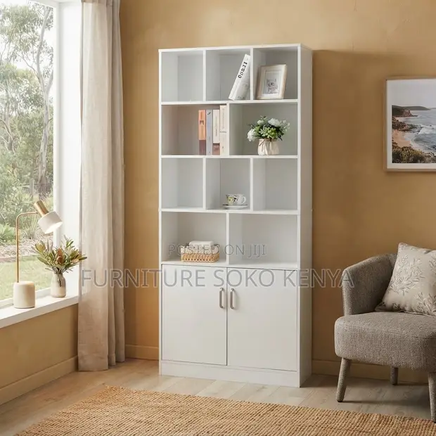 Office Wooden Mid Century Bookshelf - 1
