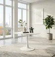Mid Century Tinted Marble Accent Table - 4