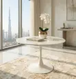 Mid Century Tinted Marble Accent Table - 5