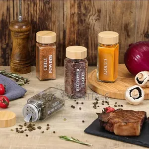 29pc Glass Spice Storage Jars with Bamboo Lids