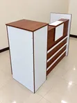 Modern Reception Desk - Brown & White - 3