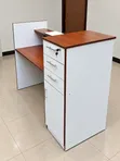 Modern Reception Desk - Brown & White - 4
