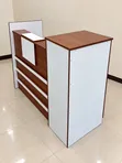 Modern Reception Desk - Brown & White - 5
