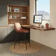 Upholstered Leather Bar Stool - Red - 4