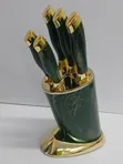 6pcs Kitchen Knife Set with Round Stand - 1