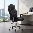 Ergonomic Black Leather Recliner Office Chair - 1