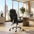 Ergonomic Black Leather Recliner Office Chair - 2