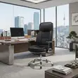 Ergonomic Black Leather Recliner Office Chair - 3