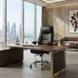 Ergonomic Black Leather Recliner Office Chair - 4