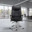 Ergonomic Black Leather Recliner Office Chair - 5