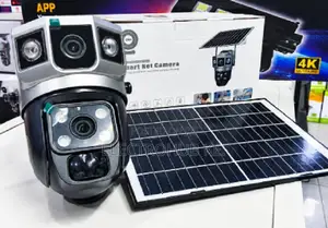 V380 4G CCTV ya Nje ya Lenzi Mbili na Paneli ya Jua
