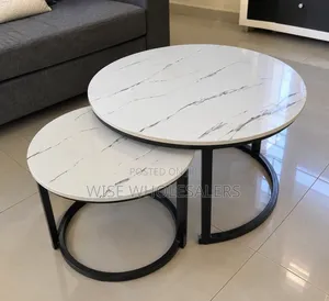 Marble Finish MDF Nesting Coffee Tables (Set of 2)