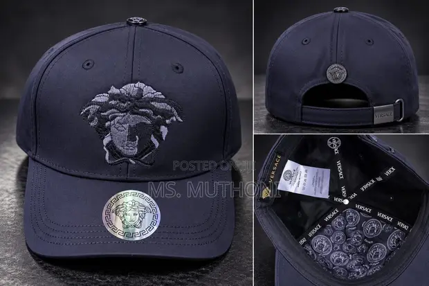 Kofia ya Besiboli ya Versace Medusa (Nyeusi/Pink) - 1