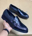 Men's Black Leather Oxford Shoes with Rubber Sole - 3