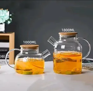 Borosilicate Glass Tea Pot with Wooden Lid