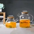 Borosilicate Glass Tea Pot with Wooden Lid - 1