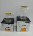 Borosilicate Glass Tea Pot with Wooden Lid - 2
